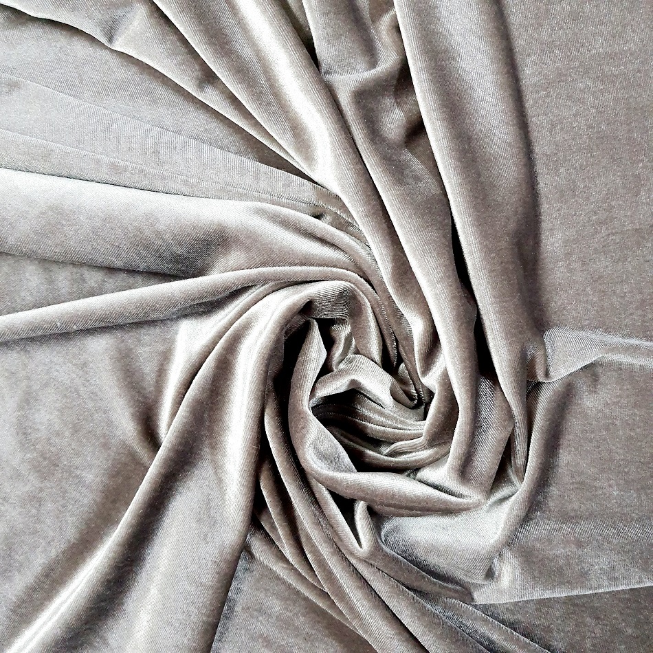 Stretch Velvet Taupe