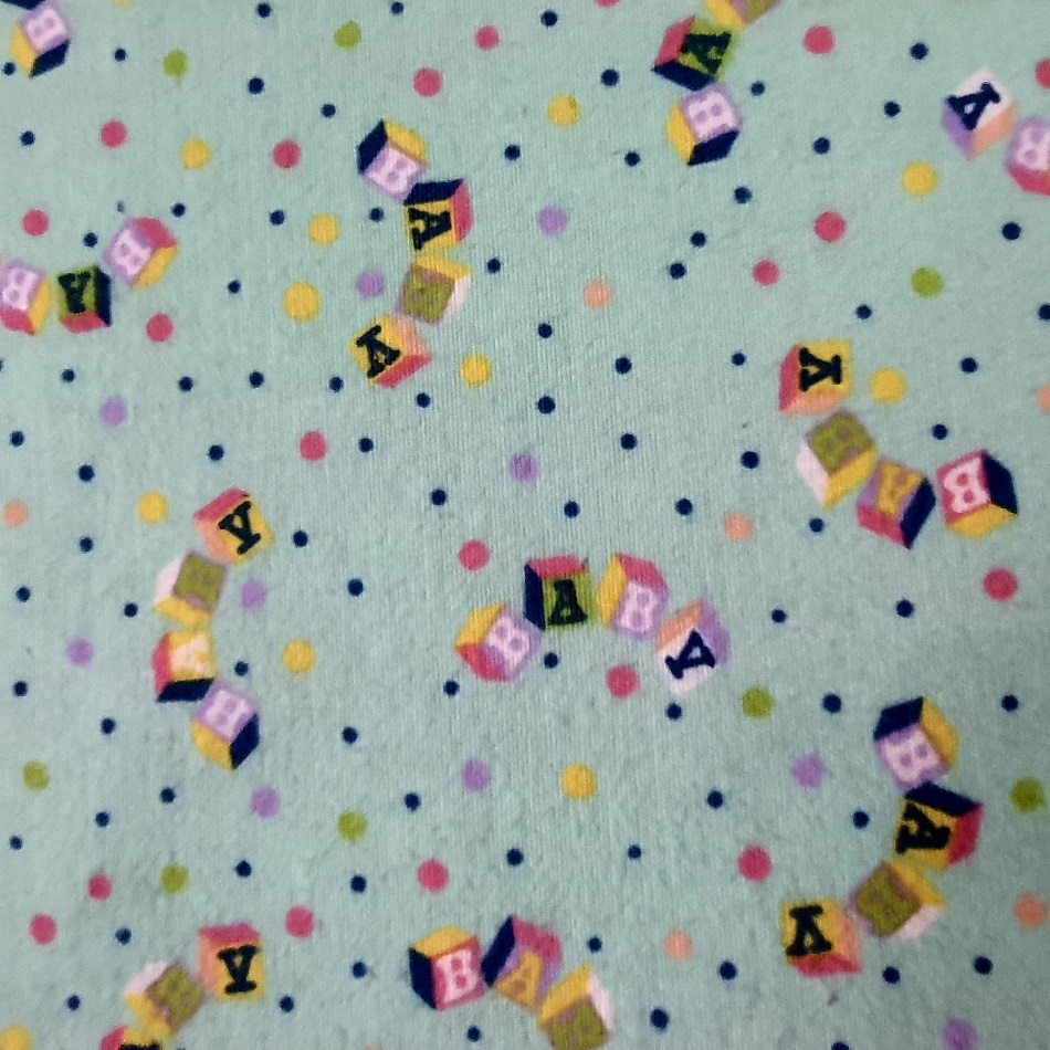 Flannelette Mint Baby 115cm wide