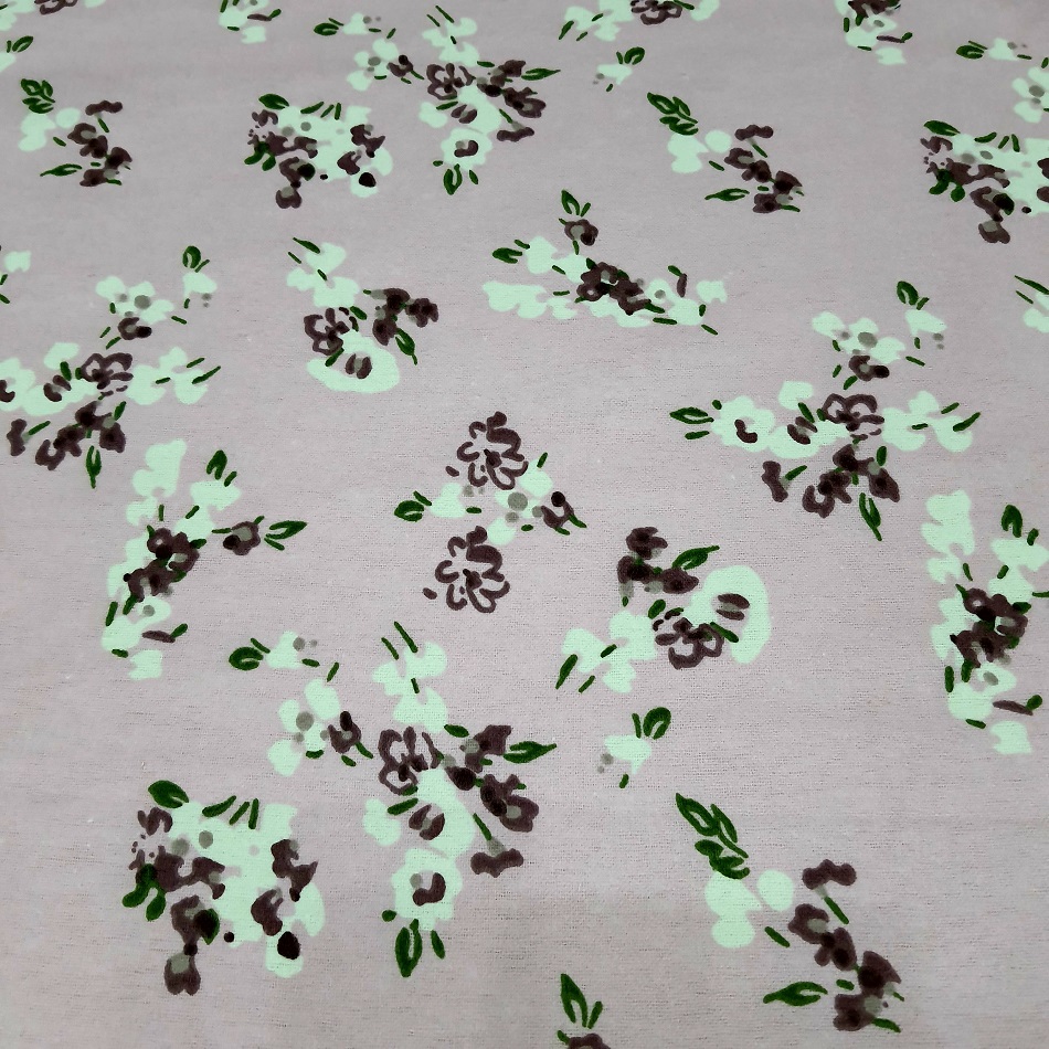 Flannelette Pink Dusty Pink White Floral 110cm wide