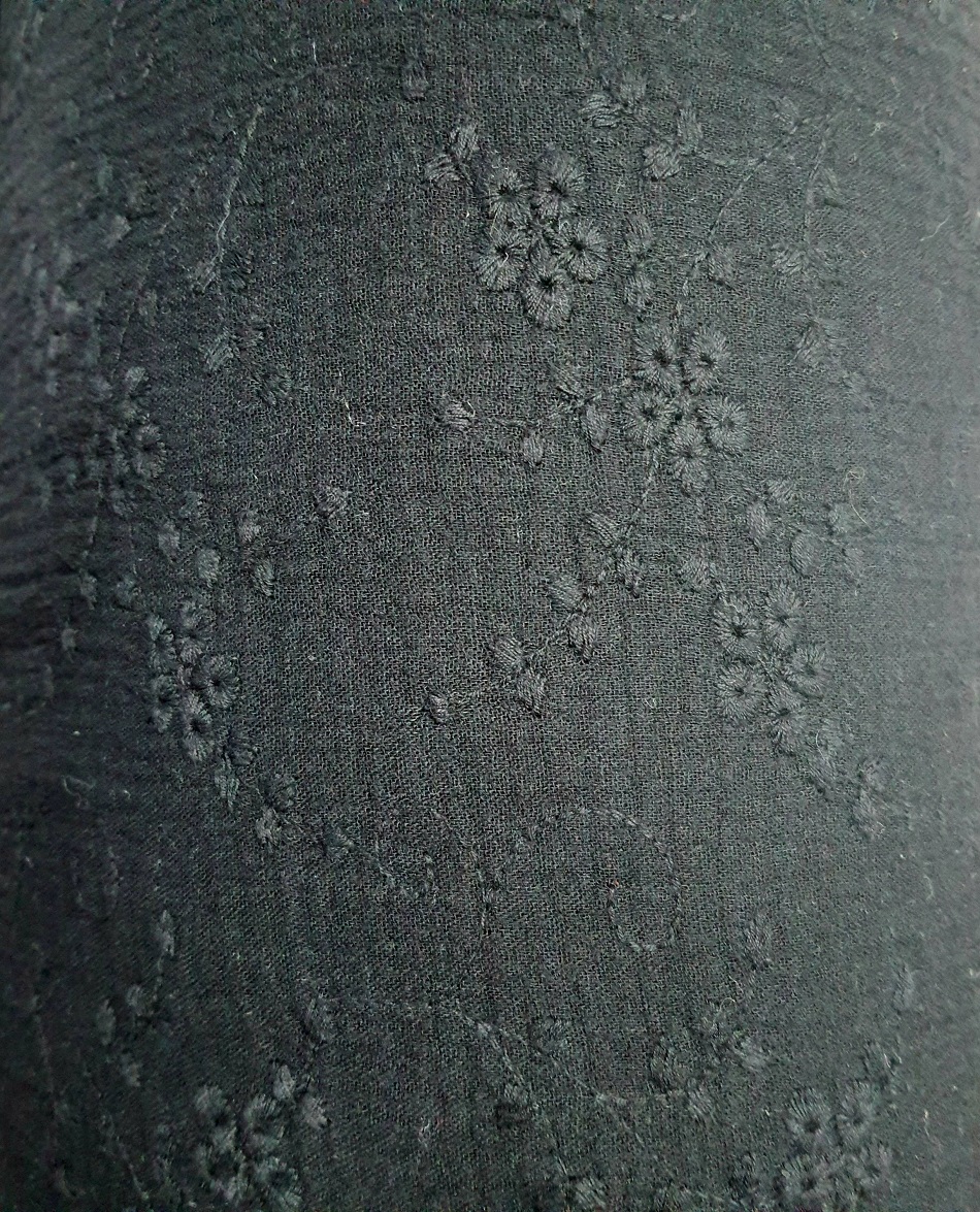 Baby Cotton Embroided Black