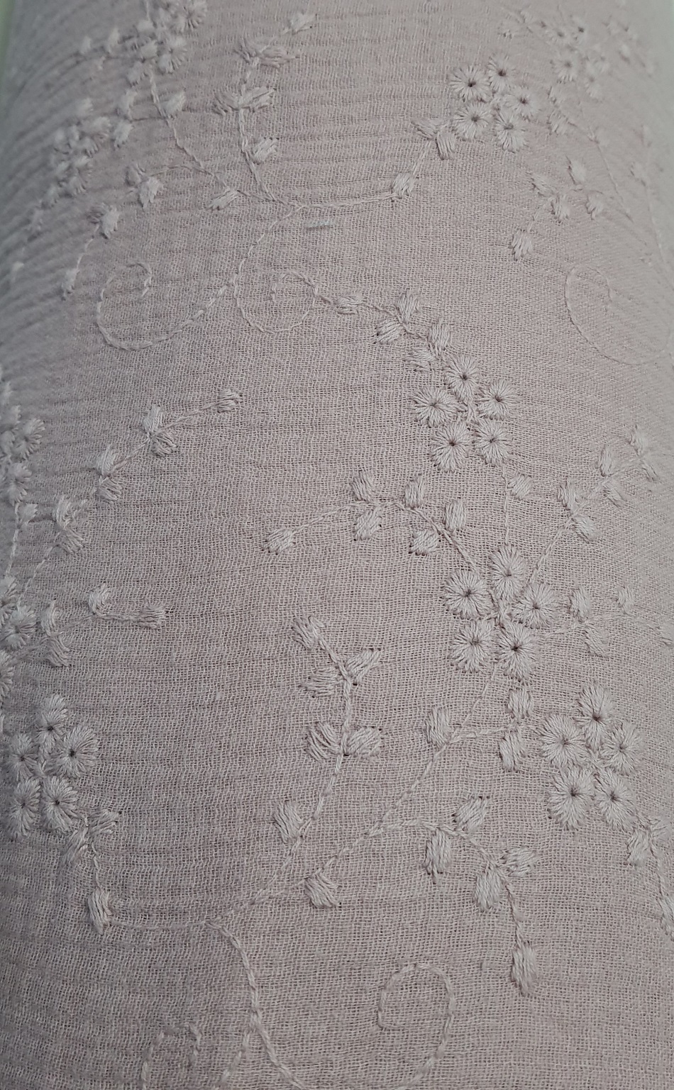 Baby Cotton Embroided Pale Rose