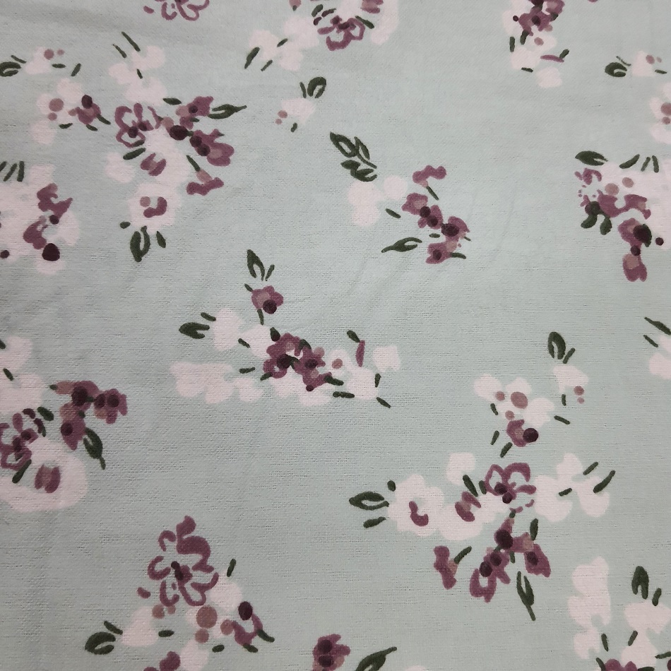 Flannelette Mint Dusty Pink Floral 108cm wide